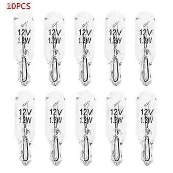 10 stk. Bil LED T5 W5W 1,2W 194 501 Lys Kilder Hvit Lampe Maker Side Instrument
