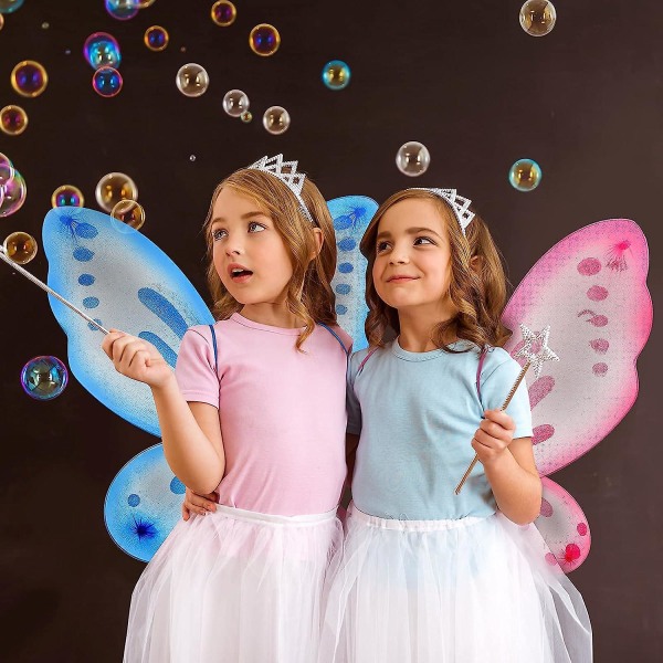 2 delar Butterfly Fairy Wings Butterfly Wings Dress Up Födelsedagsfest Favors Kostym Accessoar Halloween Angel Wings