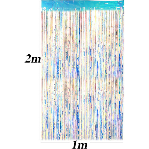 1 pakke metallisk tinsel gardin baggrund glitter gardin dekoration