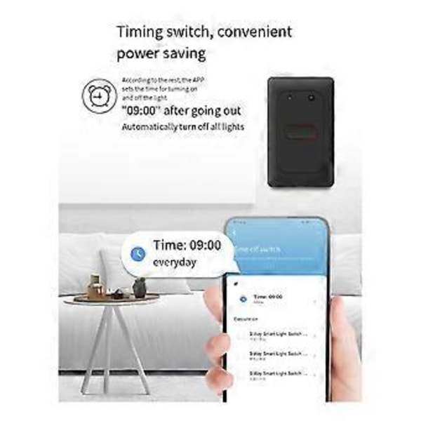 WIFI Smart Life Vegglysbryter Trykknapp Interruptor Vegglysbryter 4 Gang 120V