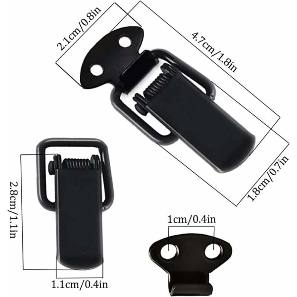 Spännlås 8 st Lever Lock Box Clasp Rostfritt Stål Clasp Hasp Back Hook Clamp Metall Hårdvara Lås Switch Lås För Case Box Verktygslåda
