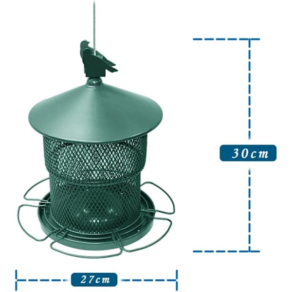 Riippuva villilintujen pyydystäjä, vihreä, 30×27cm