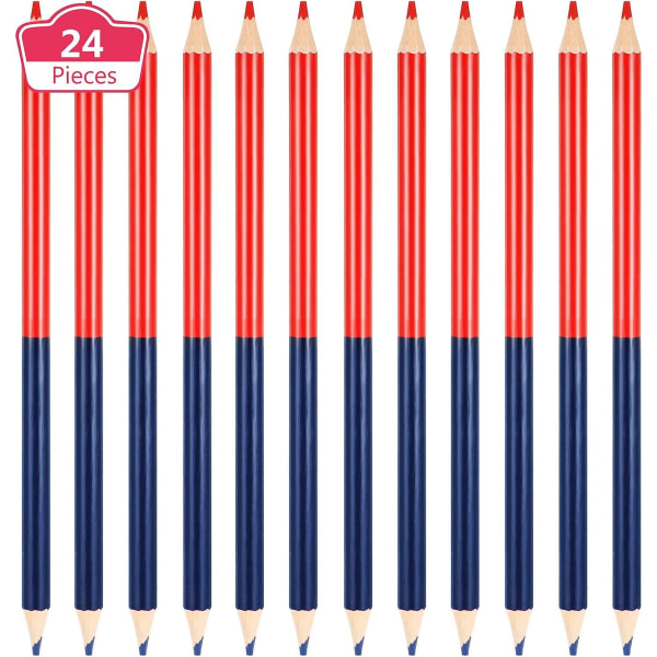 Röda och blåa kontrollpennor - raderbara pennor för olika användningsområden
