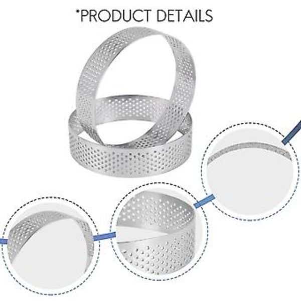 10-pak Mindre Stål Tærtering, -ant Ring, 8 cm