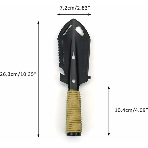 Mini metallhagespade, rustfritt stål hageverktøy for hagespade, multiverktøy hagespade for campingutstyr, egnet for camping