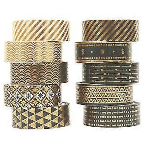 10 Folie Washi Tape Sæt Papir Scrapbooking Klæbende Maskering DIY