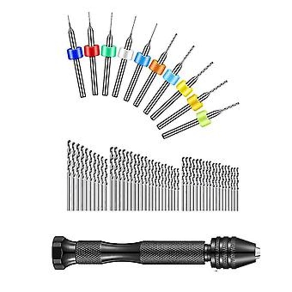 59 st Handborrsats, 49 st Metallstift Skruvstäd Handborr Mini Mini Twist Borr Och 10 st Carb
