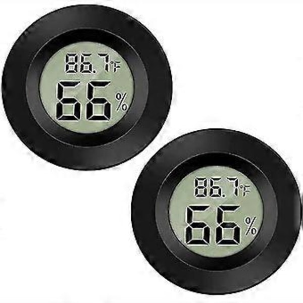 2-pack Mini Digital Hygrometer Mätare Inomhus Termometer, LCD-skärm Temperatur Utomhus Fuktighetsmätare För Humidorer Växthus Cigarrburkar Inku