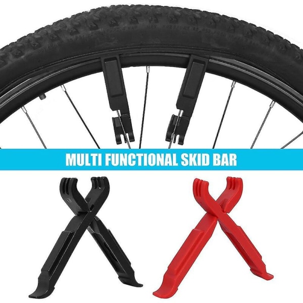 1 Pair 2 In 1 Multi-functional Bicycle Tire Lever Portable Road Bike Master Link Chain Breaker Cutter Pry Bar Repairing Tools Red