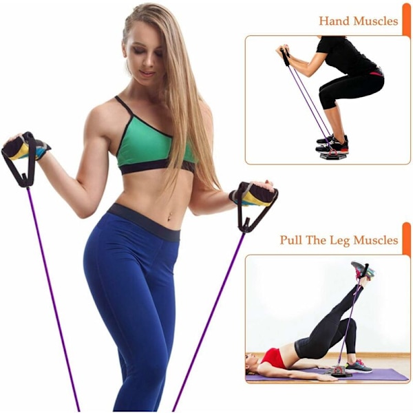 Push Up Bodybuilding, 9 i 1 Fällbar Multifunktionell Push Up Board med Motståndsband, Push Up Board Bodybuilding Enhet för Hemträning
