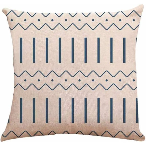 Sæt med 4 pudebetræk, moderne sofaovertræk, dekorativt udendørs pudebetræk i linnedstof til sofa, seng, bil (lyseblå, 45x45cm,S