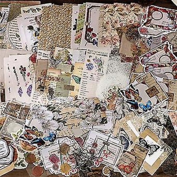 260 kpl Vinta Scra -tarrapakkaus, DIY Retro Journaling -tarra-setti, Scrapb