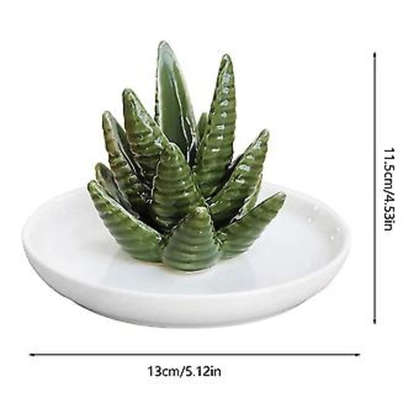 Keraaminen sormusteline, keraaminen sormusteline Aloe-sormuskoruteline Aloe-sormusteline huolellisesti suunniteltu