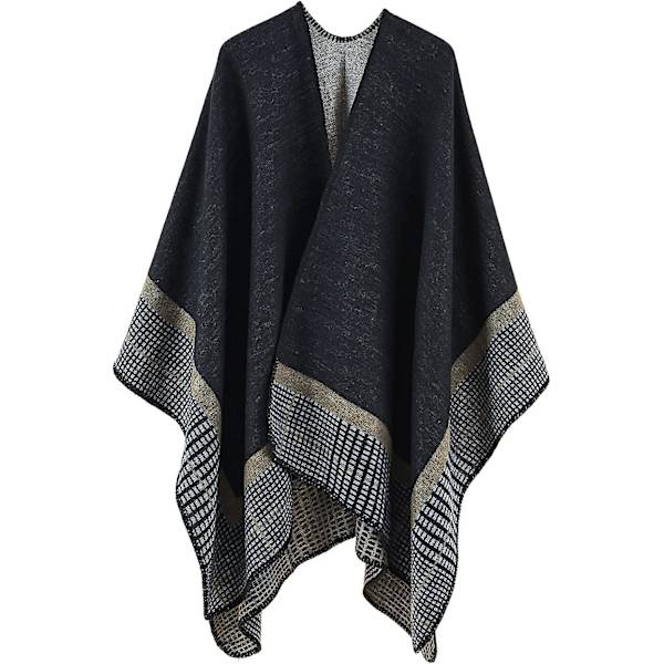 Ponchos för kvinnor, sjalar, wraps, överdimensionerad vinterscarf, dam poncho cape, varm