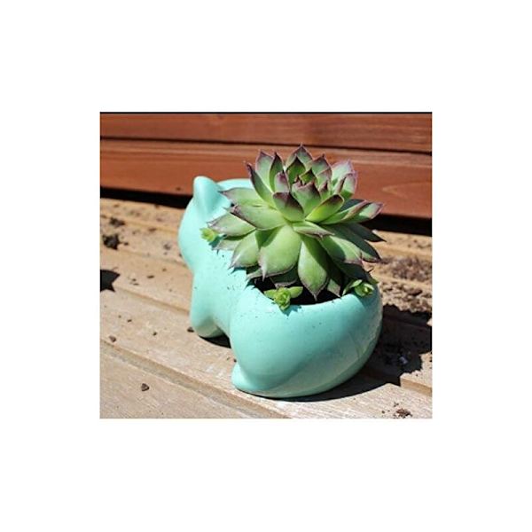 DIY Blomsterpot Søde Keramiske Kunst Potter Hjem Dekorative Keramiske Kunst Vase Grøn-Fei Yu
