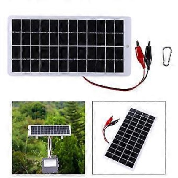 Solpanel 10W 12V Polysilikon Epoxypaneler Portabel Solcell DIY 250x120mm för 9-12V Batteriladdning för Utomhusbruk