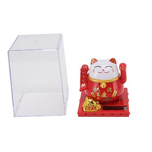 Solar Arm Vinkende Lykkekatt, Solenergi Vinkende Katt Formue Velkomst Lykkekatt Ornament Lykkepenger Katt Ornament Dekor Bygget for Profesjonelle