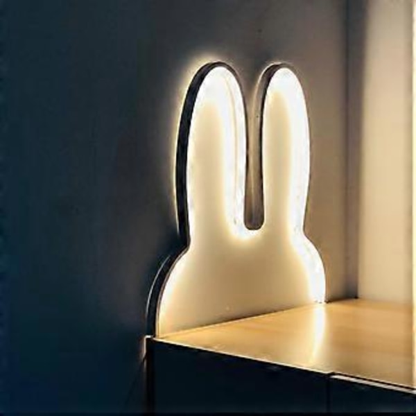 Dekorative rumlamper til teenagere, påskegaver, varmt lys påske stemning neonlamper, LED kaninlamper, USB plug-in væg sengelamper