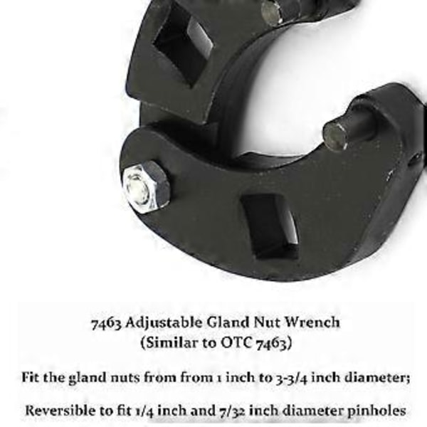 Justerbar glandelmutter-nøkkel 7463 for hydrauliske sylindere