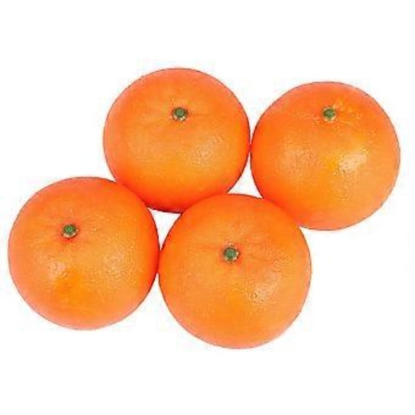 4 stk. Blød Plastik Simulation Orange Frugt Boligdekoration Bourgogne