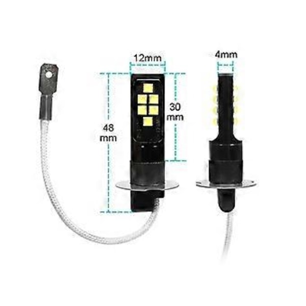 2kpl Mini Canbus LED Auton Ajovalot 6000K 1200LM H1 H3 H7 H8 H11 881 9005 9006 12SMD 3030 LED Lamppu Sumuvalot Auto
