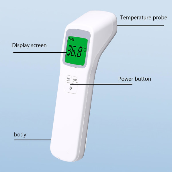 Bärbar beröringsfri infraröd kroppstemperaturmätare temperaturmätning LCD