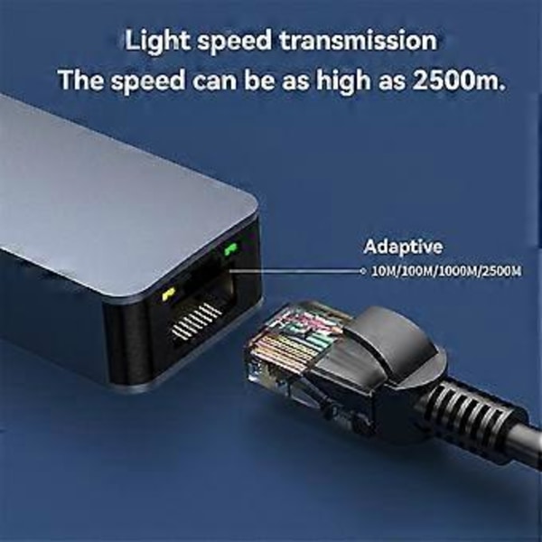 2500Mbps USB C Ethernet til RJ45 2.5G USB Kablet Adapter RJ45 LAN Netværkskort til PC Laptop