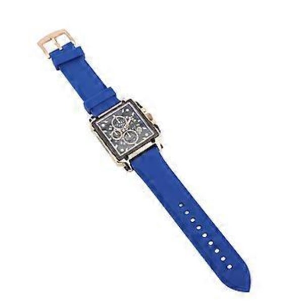 Blåt Quartz Chronograf Herreur: Vandafvisende, Selvlysende Silikonerem til Mode og Afslappede Omgivelser