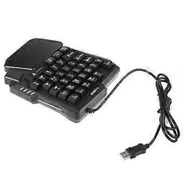 USB Tangentbord Enhands Kabelansluten 35 Tangenter Ljusstarka Gaming Tangentbord För Surfplatta Färgglada Ergonomiska Speltangentbord Handstöd