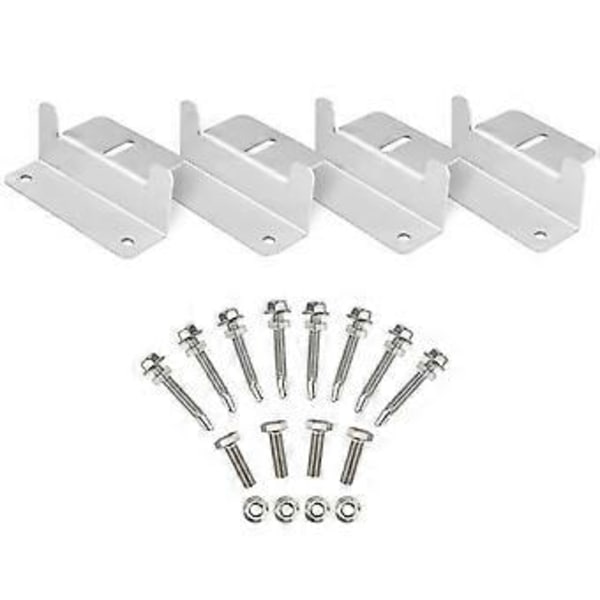 4 stk. Z-formede braketter i aluminiumslegering, monteringssett for solcellepanel