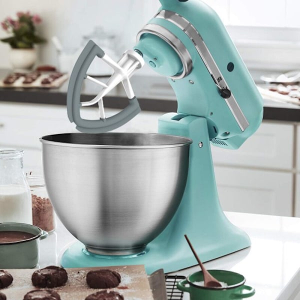 KENOME 4,5/5 Quart Flex Edge Beater för KitchenAid Tilt-Head Stand Mixer, Gjutjärnsblandare med flexibel silikonskrapa