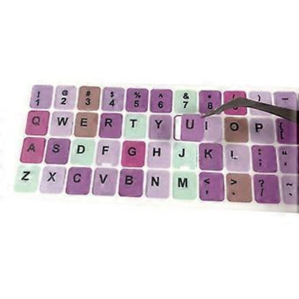2 STK Engelske Tastaturklistremerker Macaron Farge Notatbok Tastatur for Tastklistremerke