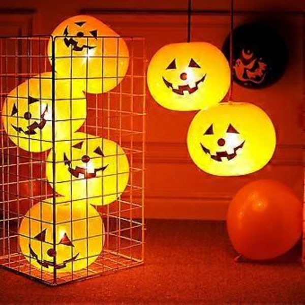 20 stk. Halloween Ballonger Elastisk Herlig Ornamentalt Morsomme LED Lysende Gresskarform Ballonger For Hjemmet