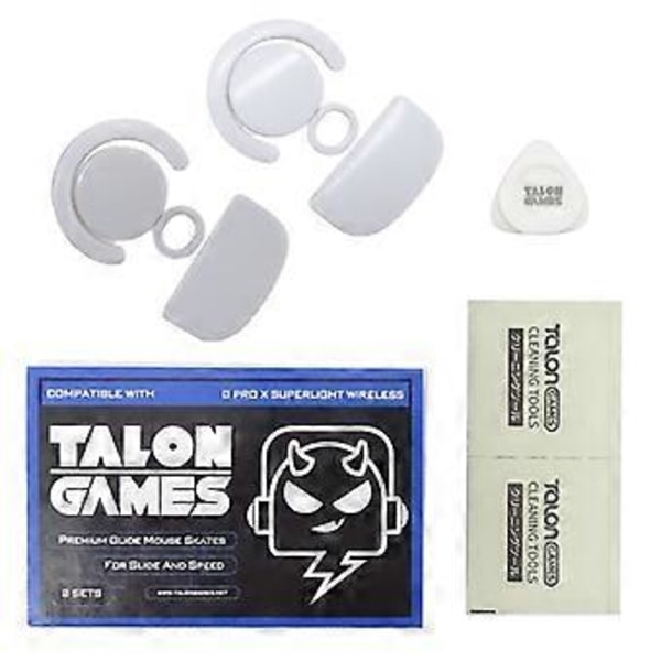 TALONGAMES 2 Sæt Custom Buet Kant Mus Skøjter Musefødder til Logitech G PRO X Superlight Gaming Hvid Mus Glides