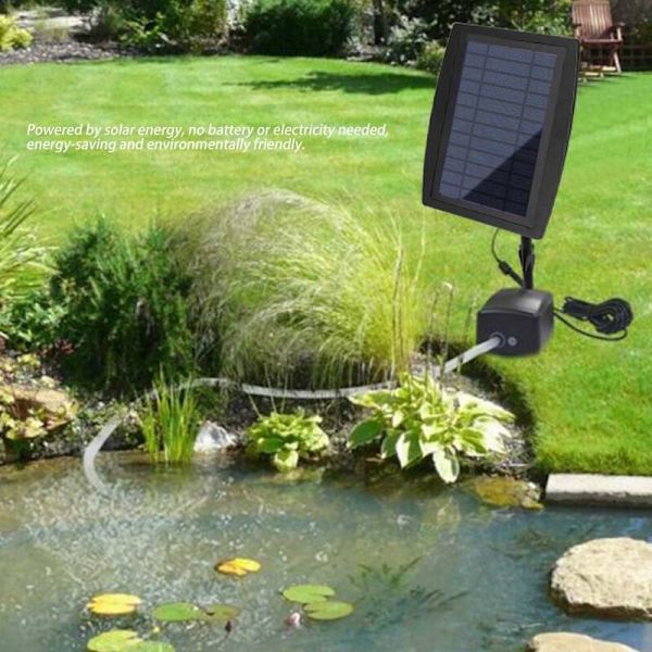 Solardriven luftpump, syresättare, syrepump för utomhuspool, damm, fiskakvarium, syrepump med luftstein - Denuotop