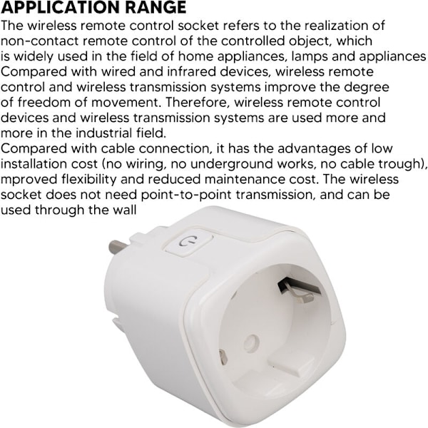 Trådløs fjernbetjening til stikkontakt - Fjernbetjening til stikkontakt til husholdningsapparater