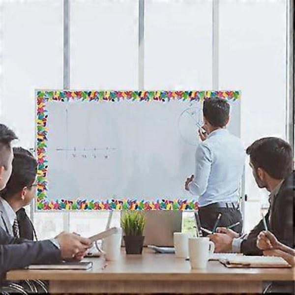 20 metriä värikkäitä lehtiä ilmoitustaulun reunuslista, vedenpitävä ja itseliimautuva luokkahuoneen liitutaululle, seinälle, juhlakoristeeksi