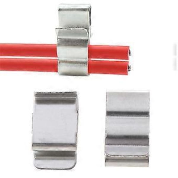 50 stk. Solcellekabelclips i rustfrit stål, kabelstyring PV-ledning Clips Fastgørelsesclips