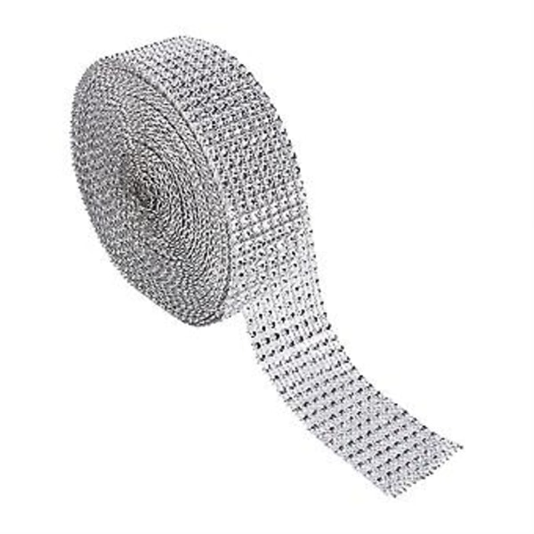10 Yard Rhinestone Mesh Bånd Rulle Krystal Diamant Wrap til Kunst og Håndværk Projekt Sølv