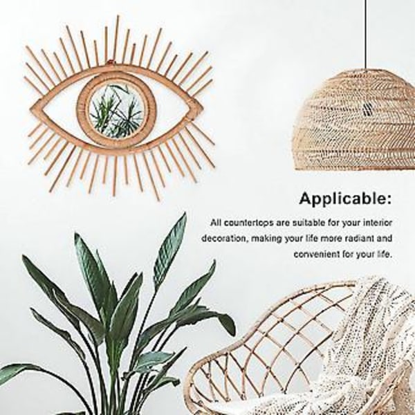 Øyeform Dekor Speilramme Rattan Kunst Dekor Sminkespeil Toalett Baderom Vegghengende Speil Fr