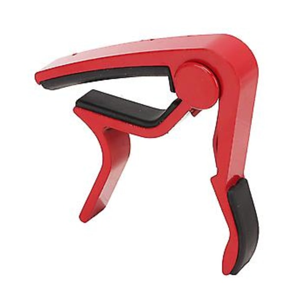 Gitarr Capo Stark Fjäder Reptålig Hög Hårdhet Legering Gitarr Capo med 5 Plektrum Röd