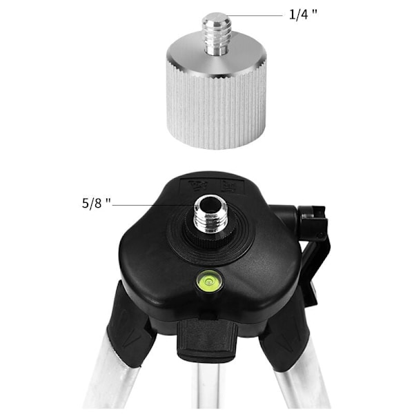 QiMeiTech Laser Niveller Stativadapter, 5/8 Hun til 1/4 Han Skrue Mikro Skrue Adapter Stativ Skrue Adapter