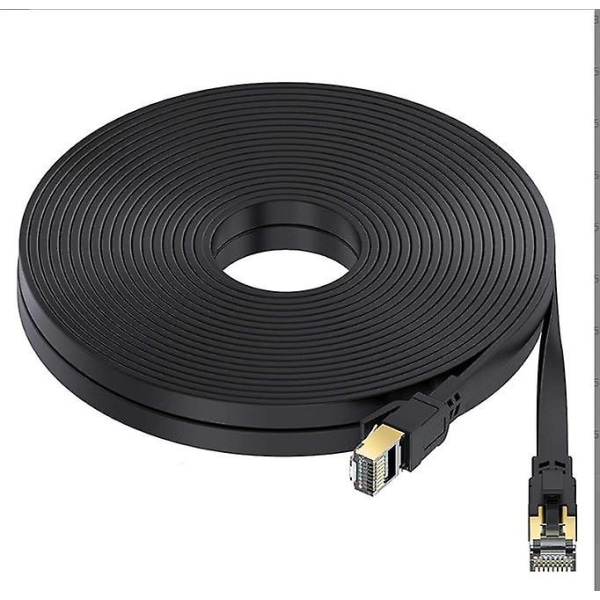 Cat 7 Ethernet-kabel 10 fod, Heavy Duty Flat Lang Internet-kabel, Skærmet Cat7 Lan Netværkskabel Højhastigheds Gigabit Patch-ledninger med Rj45 Co