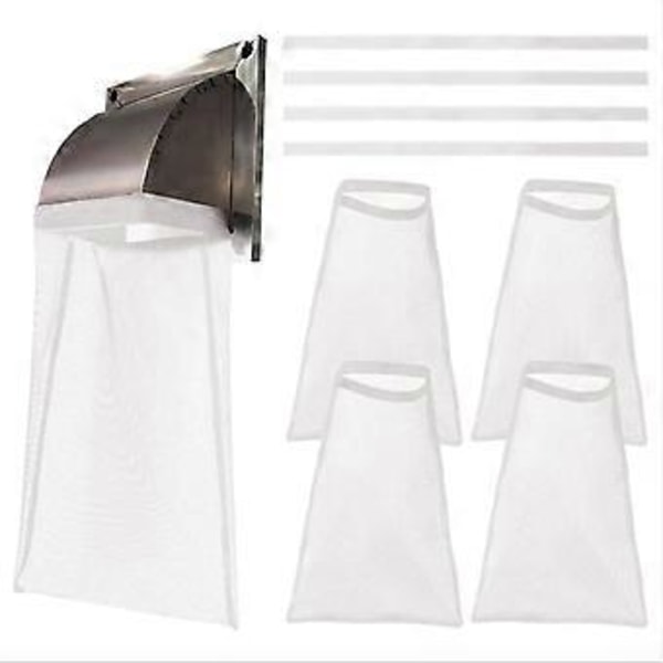 4-pack Torktumlare Ventilationsluddpåsar Luddfilter Ludddammspåse för Utomhus Torktumlare Ventilation Fångar Ludd och Damm Vit