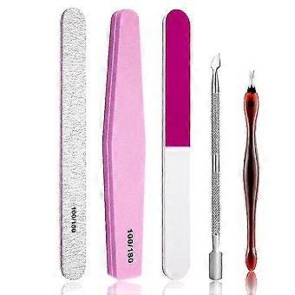 Prum Nagelbandstång Nagelbandsskjutare Manikyrverktygsset, Professionell Fil för Inåtväxta Tånaglar, Nagelbandsborttagare Trimmer Klippare Verktyg Gel Nagelkonst Kit, Rostfritt Stål