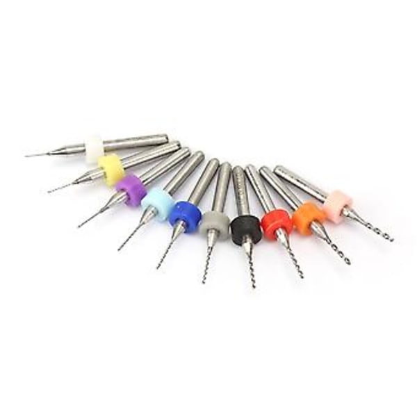 10 st Mini Twistborrar i volframstål för kretskort (0,3-1,2 mm)