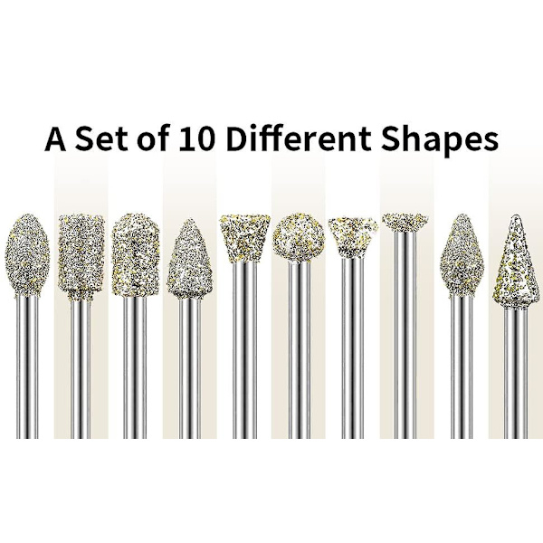 Diamantborr Mix Set - 30 st slipande borr med 1/8-tums skaft (60 grit)