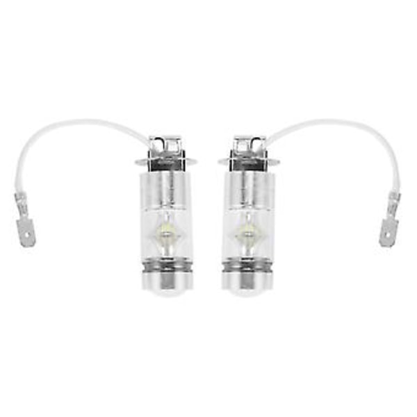 2 stk. 6000k Led H3 100w 2323 Bil Tågelygte DRL