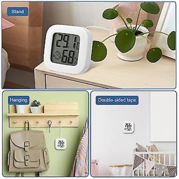 Hygrometer Termometer för Inomhusbruk, 3st Mini LCD Hög Noggrannhet Digital Hygrometer Termometer, Inomhus Utomhus Väggmonterad Hemtermometer För Hem, Kontor