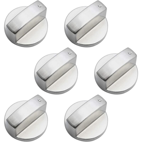 6Pcs Universal Metal Gas Stove Knob Control Knob 6mm Universal Control Knobs Stove Knob for Gas Stove Cooker Oven Hob